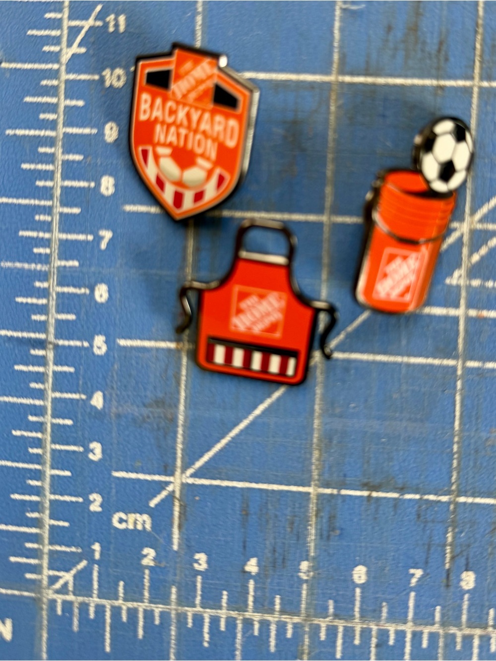 Home Depot Backyard Nation Enamel Pin Set - Orange/White/Black. US Soccer